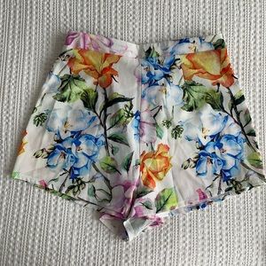 Show Me Your MuMu White Floral Flowy Shorts